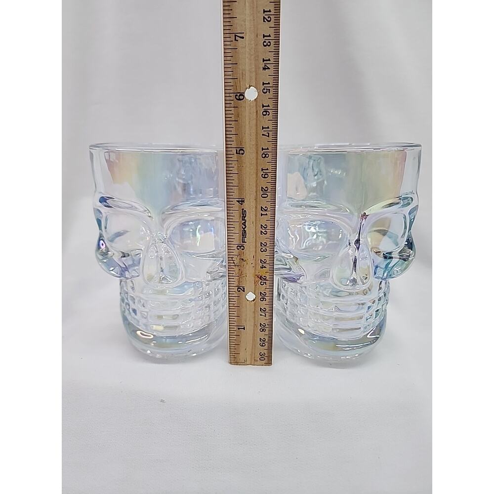 Luster Glass Skull Mugs Set Of 2 LargeCapacity No Cracks Or Chips Read Descript - Picture 12 of 15